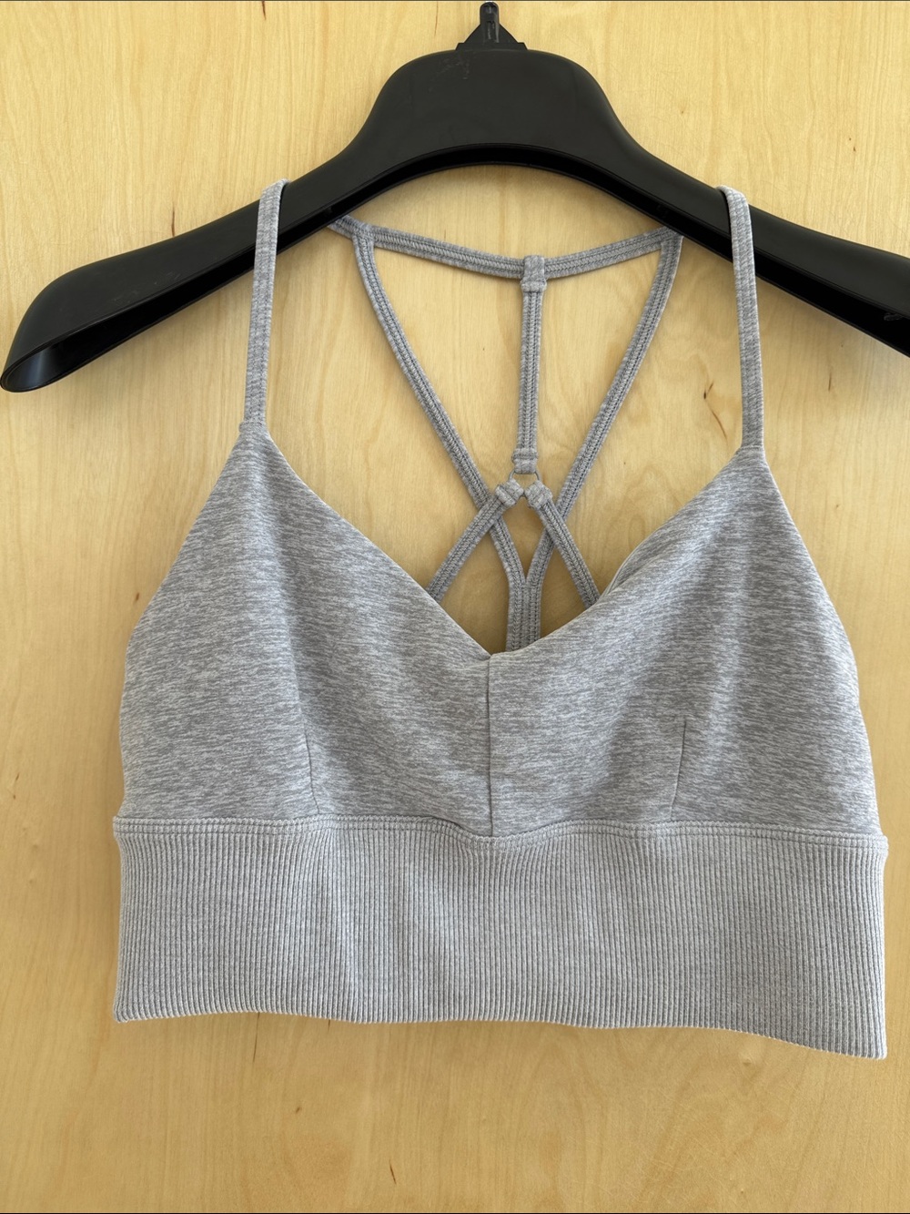 Alo Women's Grey Strappy Bralette - Seamless Comfort size Small